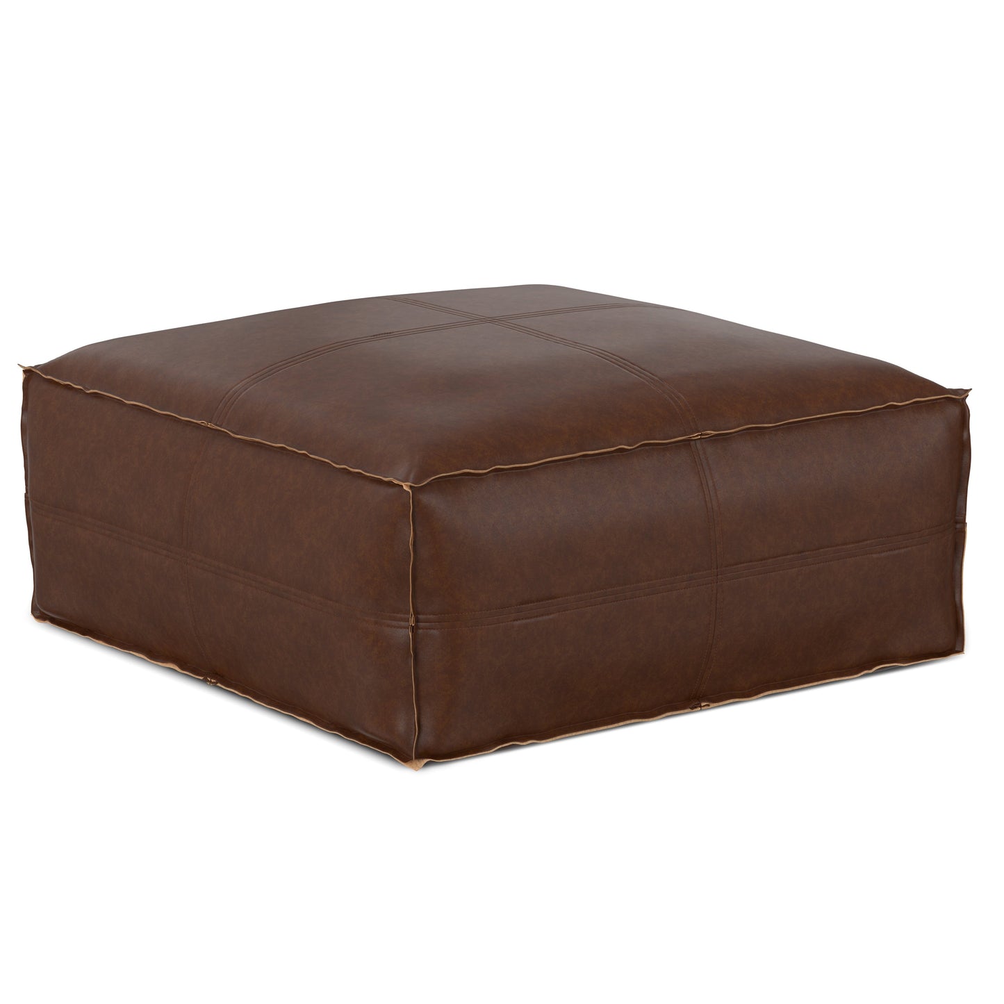 Brody - Large Square Coffee Table Pouf - Distressed