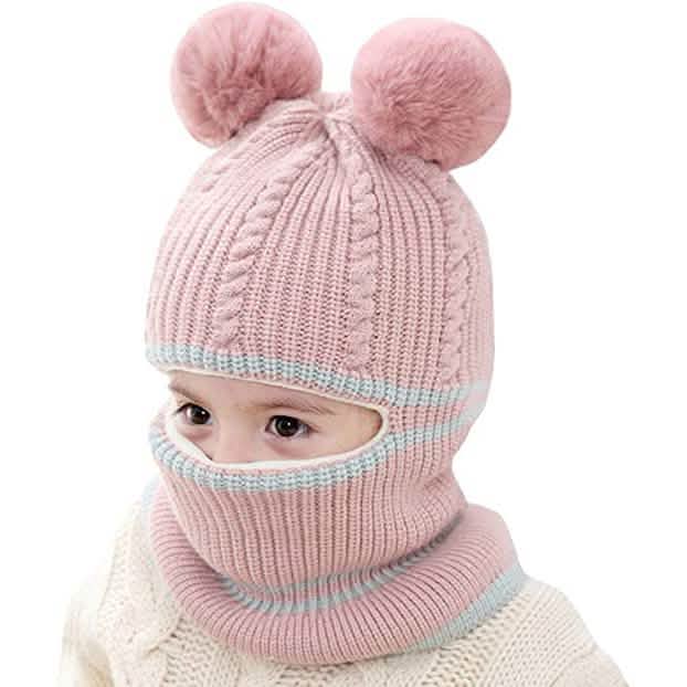 Bonnet d'hiver pour tout-petit doublé polaire motif ours