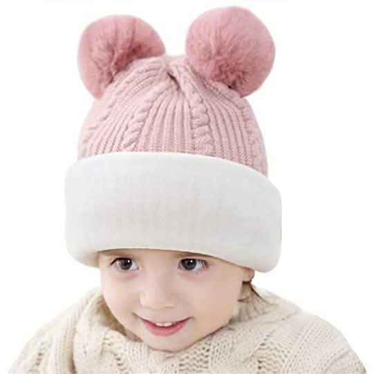 Bonnet d'hiver pour tout-petit doublé polaire motif ours