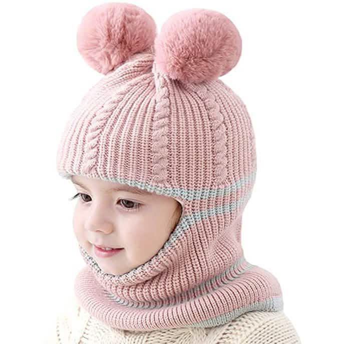 Bonnet d'hiver pour tout-petit doublé polaire motif ours