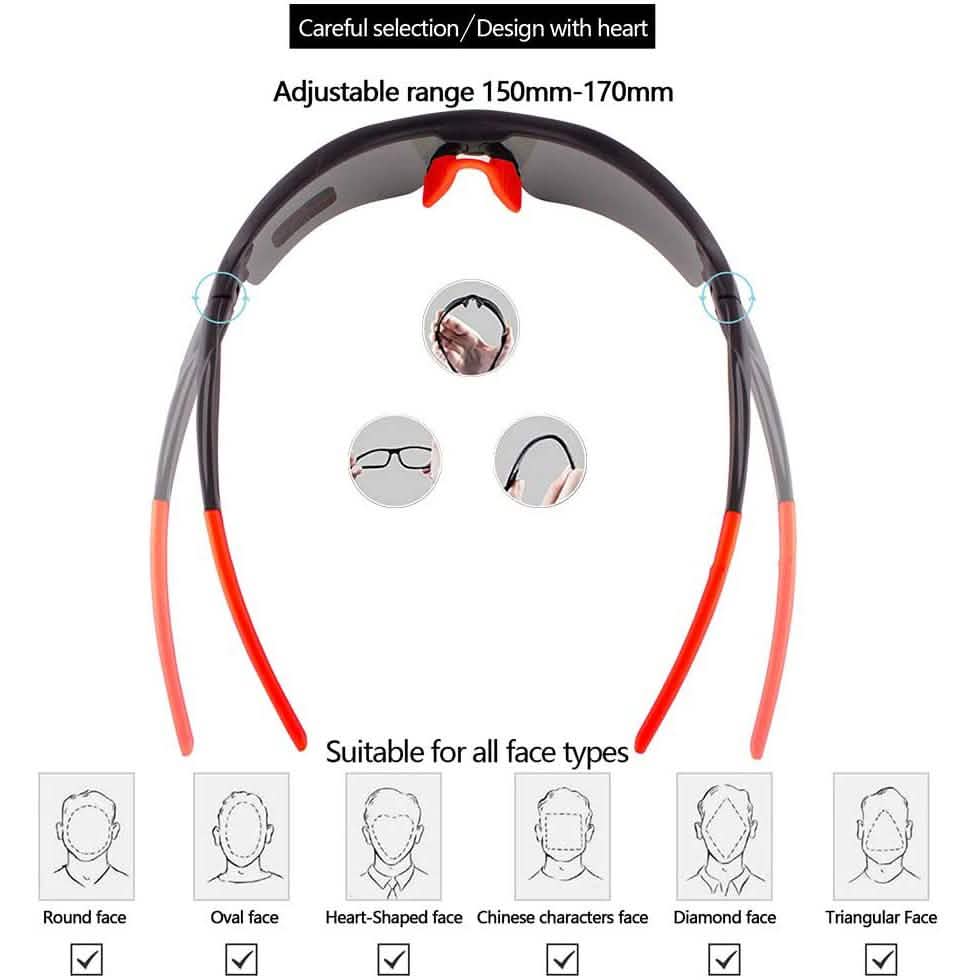 Lunettes de soleil de sport polarisées Toneoesol avec 5 verres interchangeables