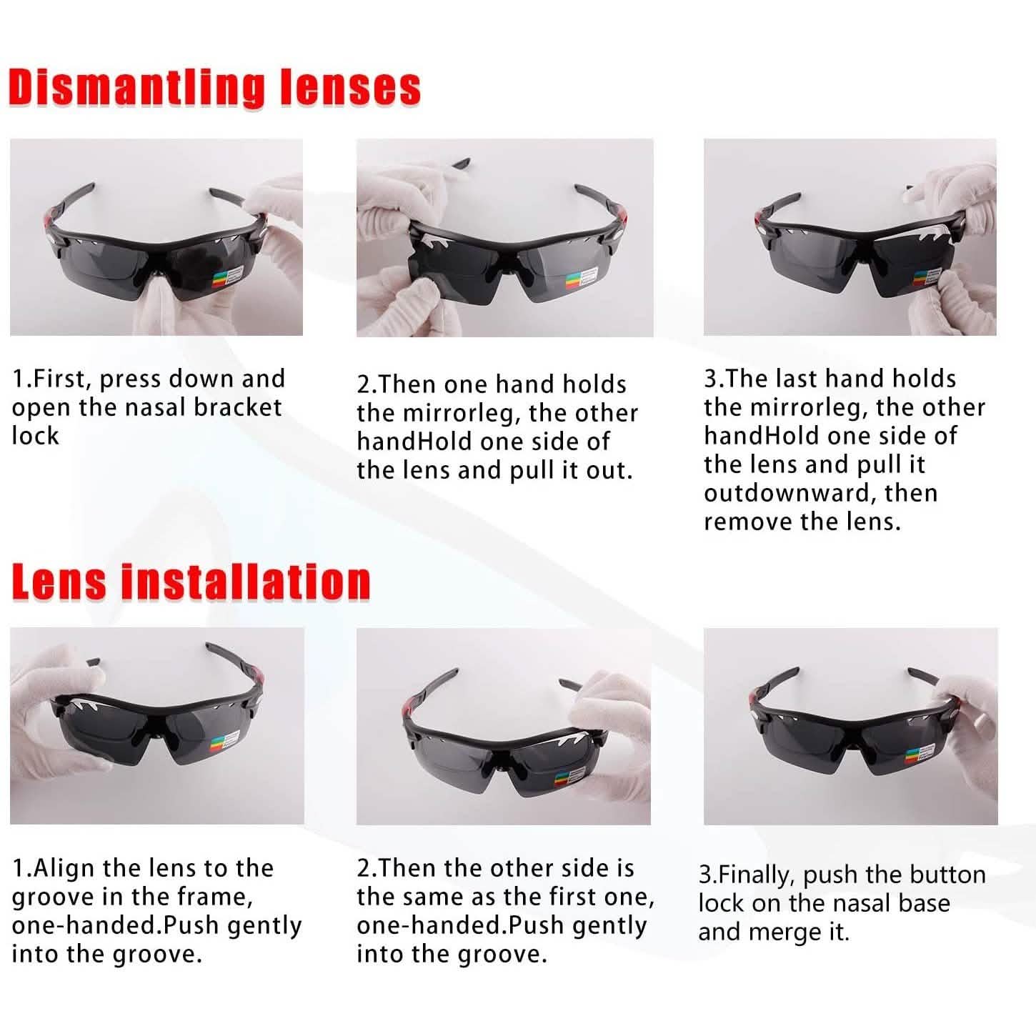 Lunettes de soleil de sport polarisées Toneoesol avec 5 verres interchangeables