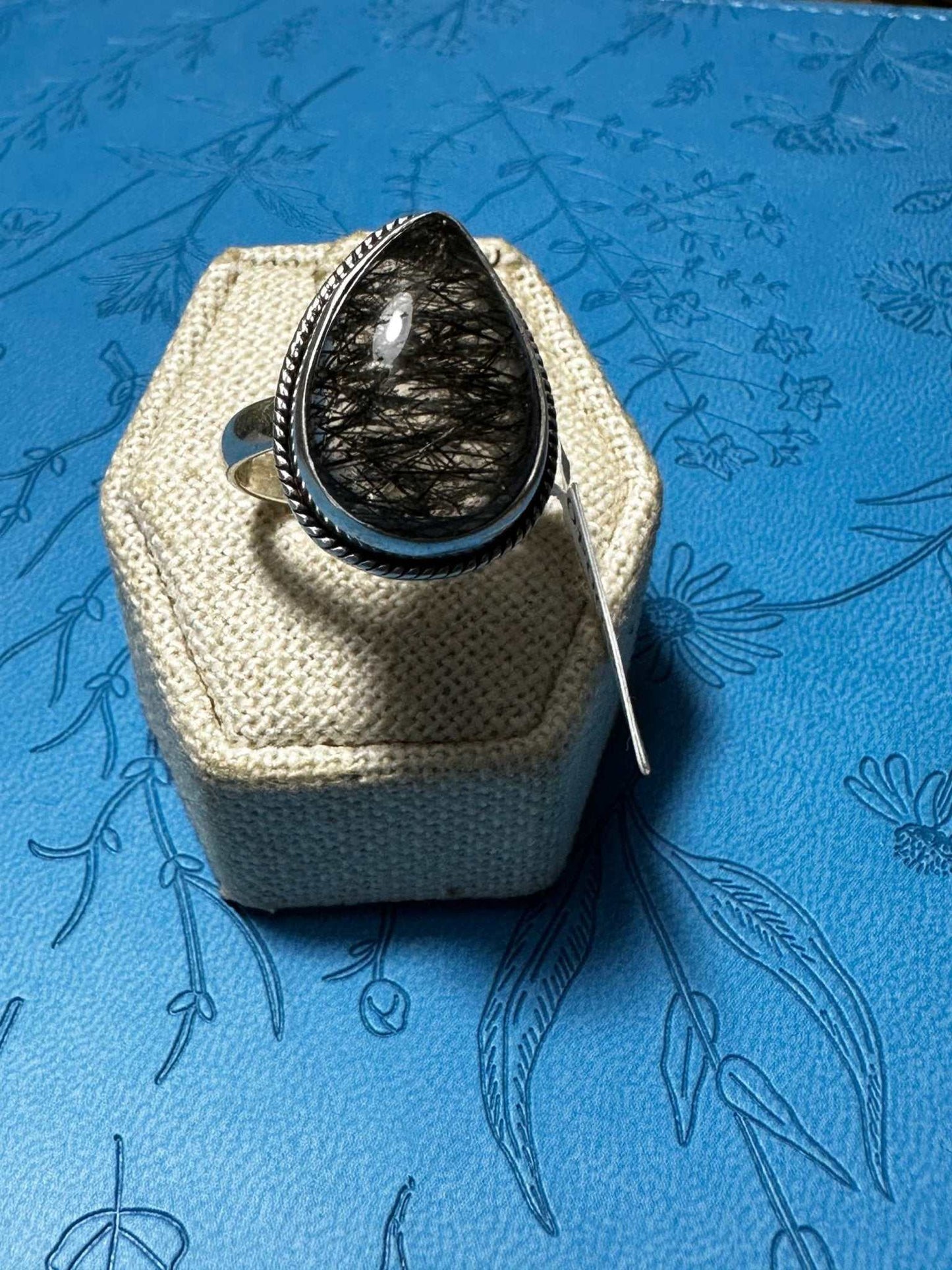 Tourmalinated Quartz Ring Size 9 (06.0040)