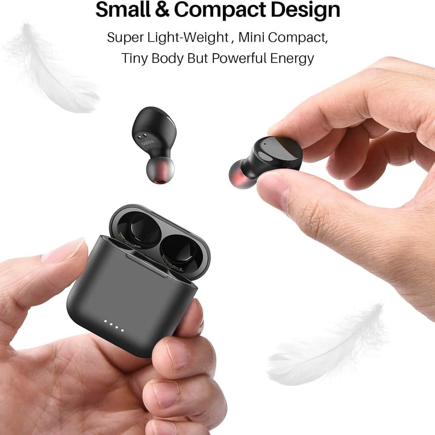 TOZO T6 True Wireless Earbuds Bluetooth 5.3 Headphones Touch Control with Wireless Charging Case (Refurbished)