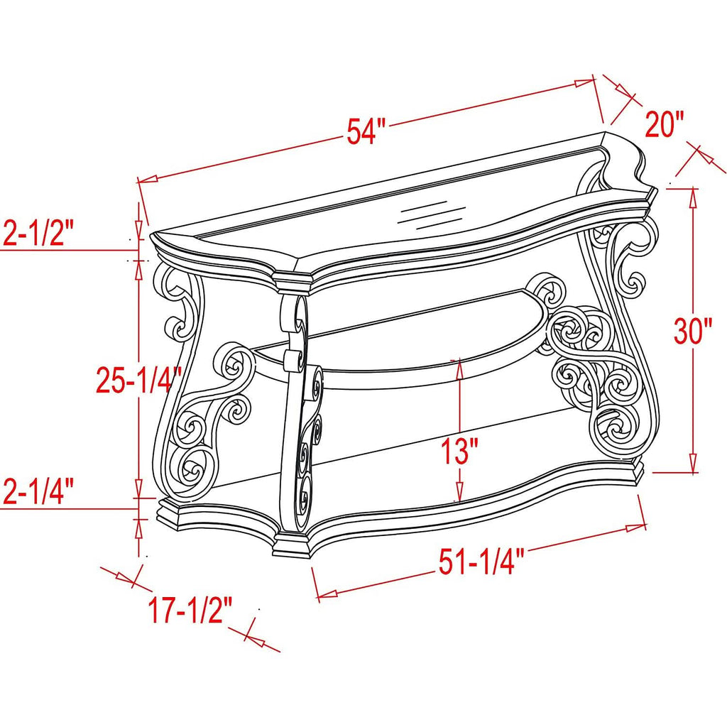 Traditional Console Accent Sofa Table