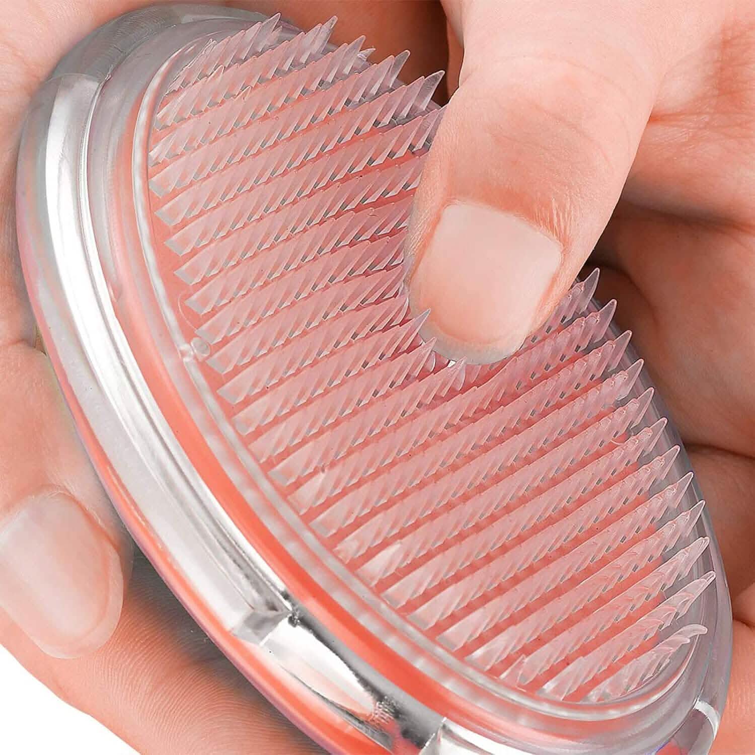 Brosse à shampoing transparente en silicone Masseur de cuir chevelu Peigne lissant
