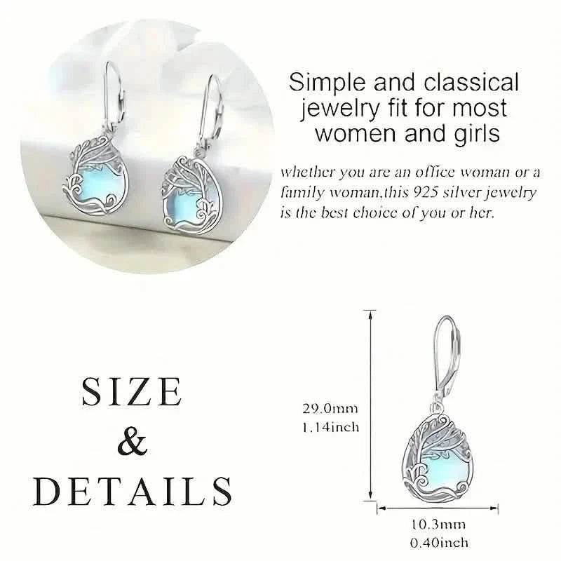 Tree of Life Design S925 Sterling Silver Dangle Earrings