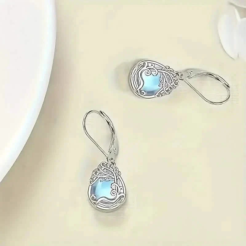 Tree of Life Design S925 Sterling Silver Dangle Earrings