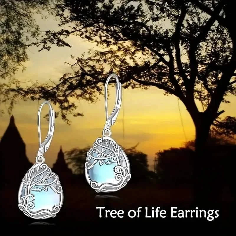 Tree of Life Design S925 Sterling Silver Dangle Earrings