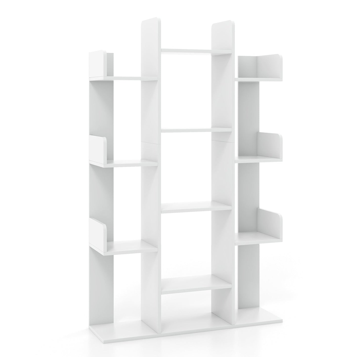 Tree-Shaped Bookshelf with 13 Compartments