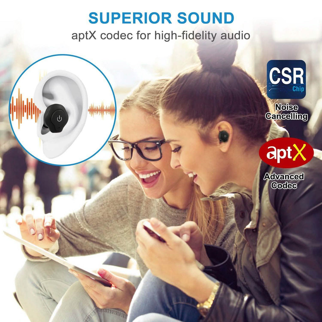 Écouteurs sans fil True Wireless CSR v4.2 Casques intra-auriculaires stéréo