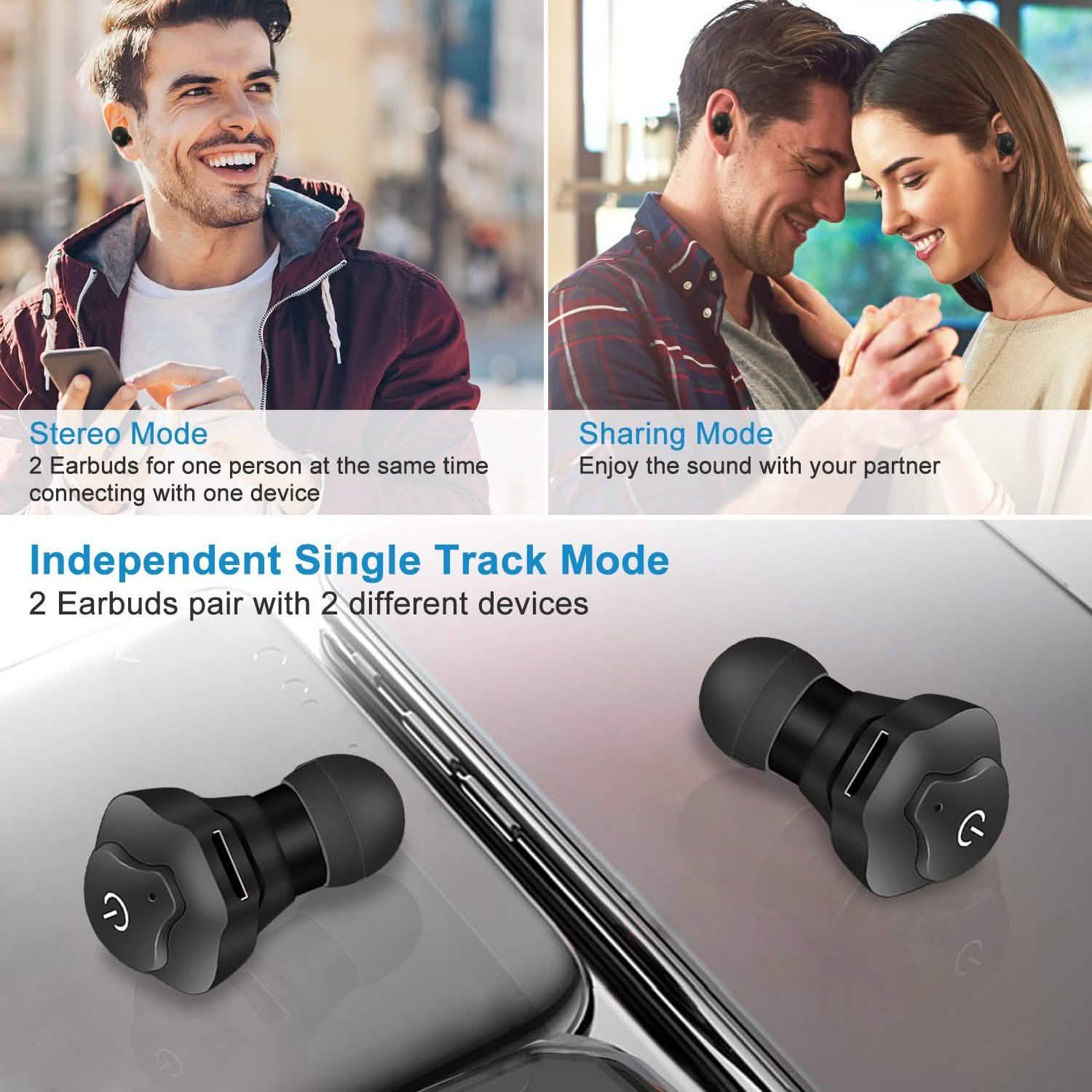 Écouteurs sans fil True Wireless CSR v4.2 Casques intra-auriculaires stéréo