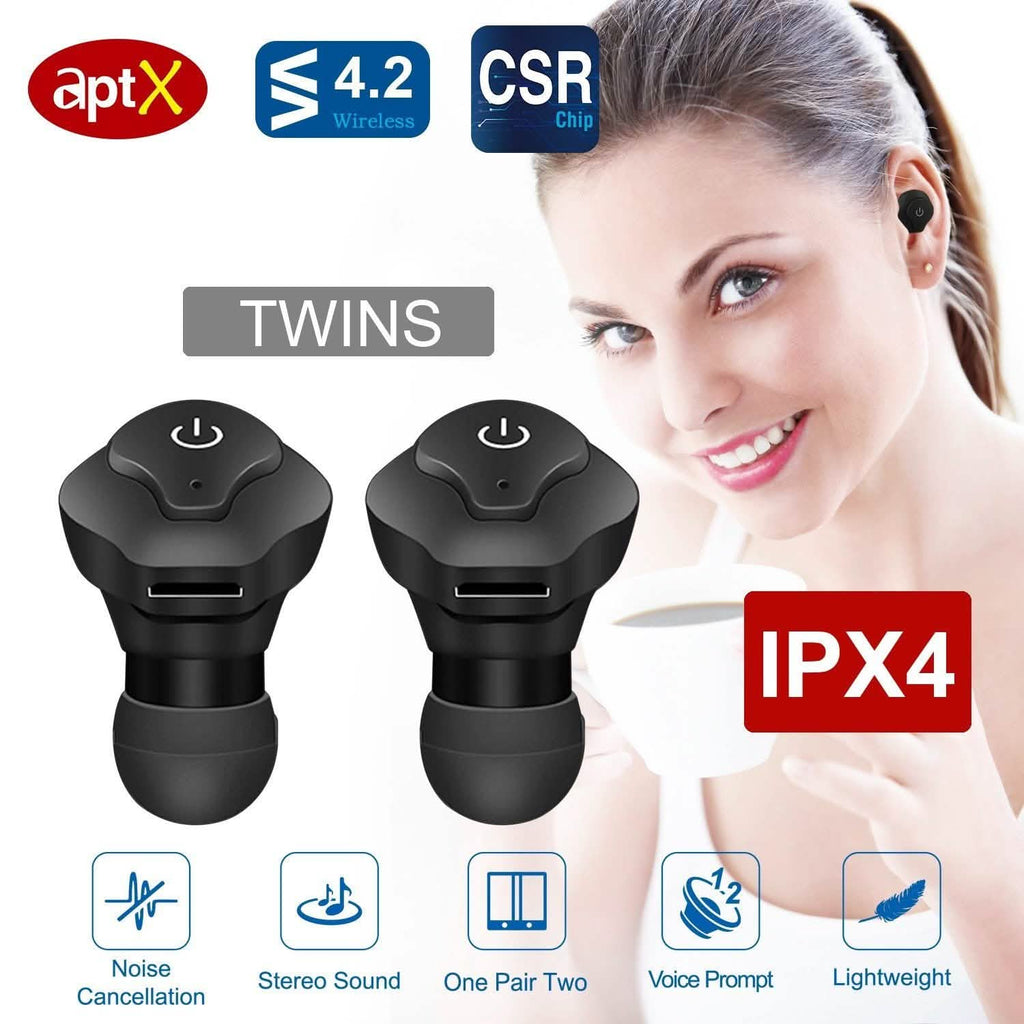 Écouteurs sans fil True Wireless CSR v4.2 Casques intra-auriculaires stéréo