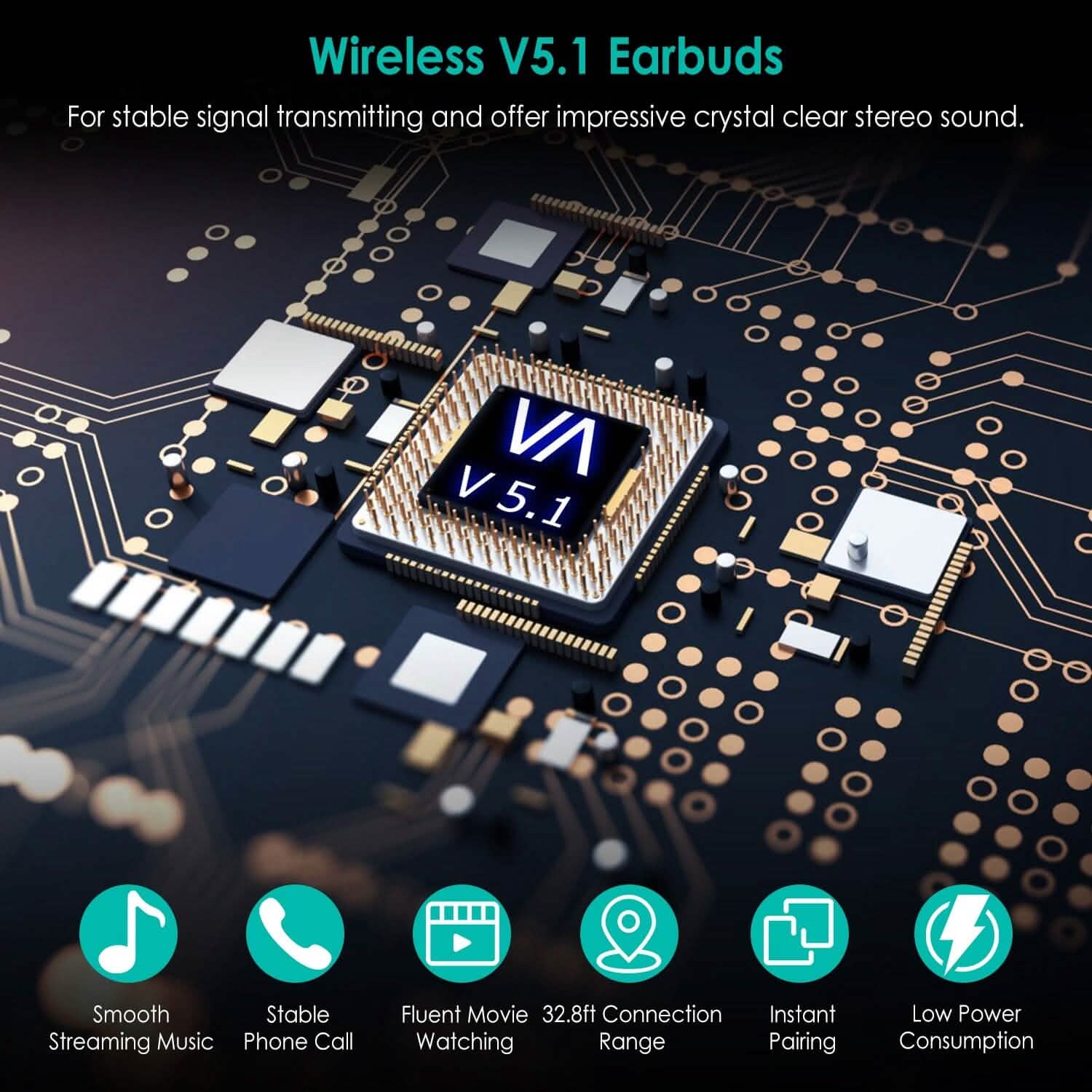 True Wireless Stereo V5.1イヤホンタッチコントロール