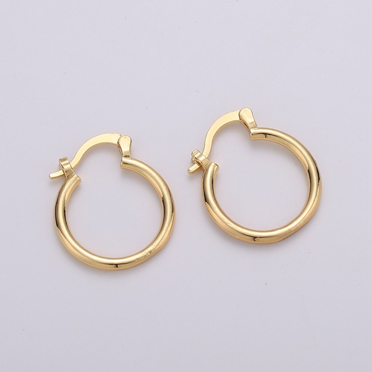 Tube Hoops Gold, 20mm Gold Hoops, Large Gold Hoop Earrings, Hollow Hoop Earrings, Chunky Hoops, Light Hoops for Every Day Wear Q-228