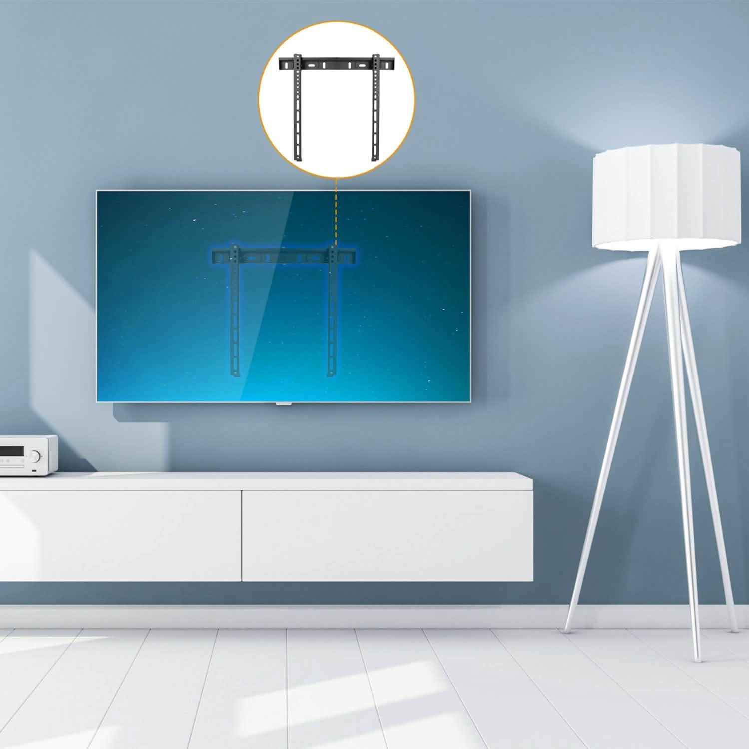 Support mural de fixation TV pour téléviseurs plats de 32 à 65 pouces