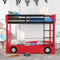 Lit superposé en forme de voiture pour enfants avec roues