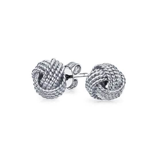 Boucles d'oreilles clous Nœud d'amour torsadé