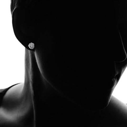 Boucles d'oreilles clous Nœud d'amour torsadé