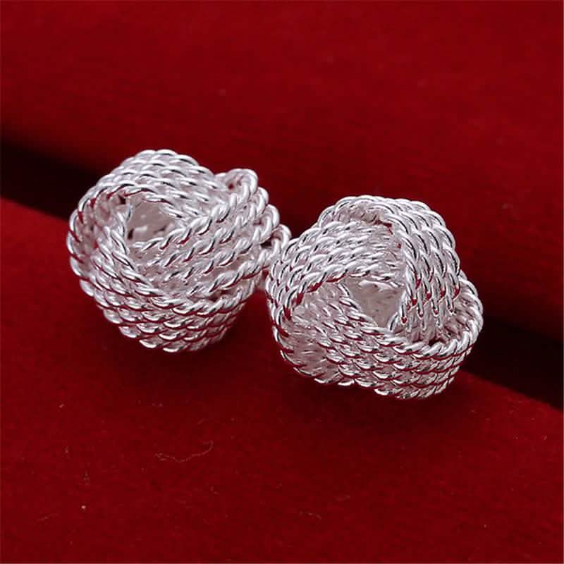Boucles d'oreilles clous Nœud d'amour torsadé