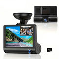 Two-Lens HD Night Vision Driving Recorder with Suction Cup Installation + 32G Card