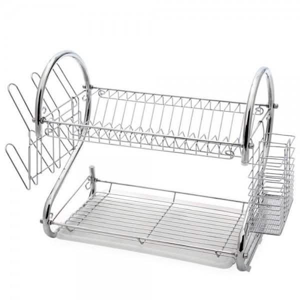Two-Tier Stainless-Steel Dish Rack - Assorted Sizes