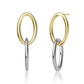Two Tone Plated Dangle Earrings