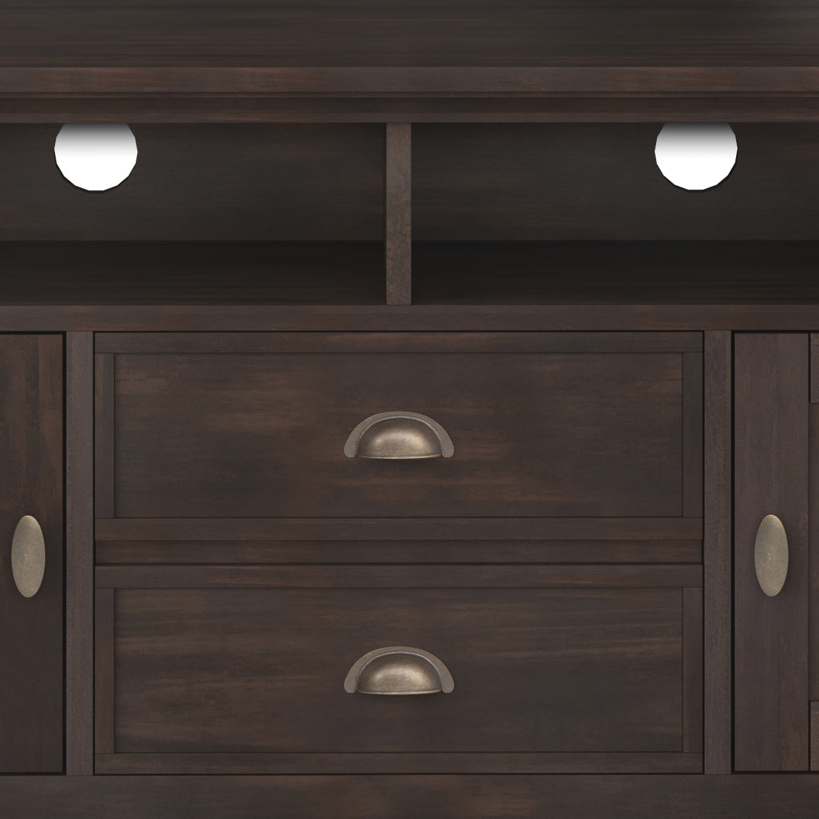 Redmond 72 Inch Wide Solid Wood TV Stand in Brunette