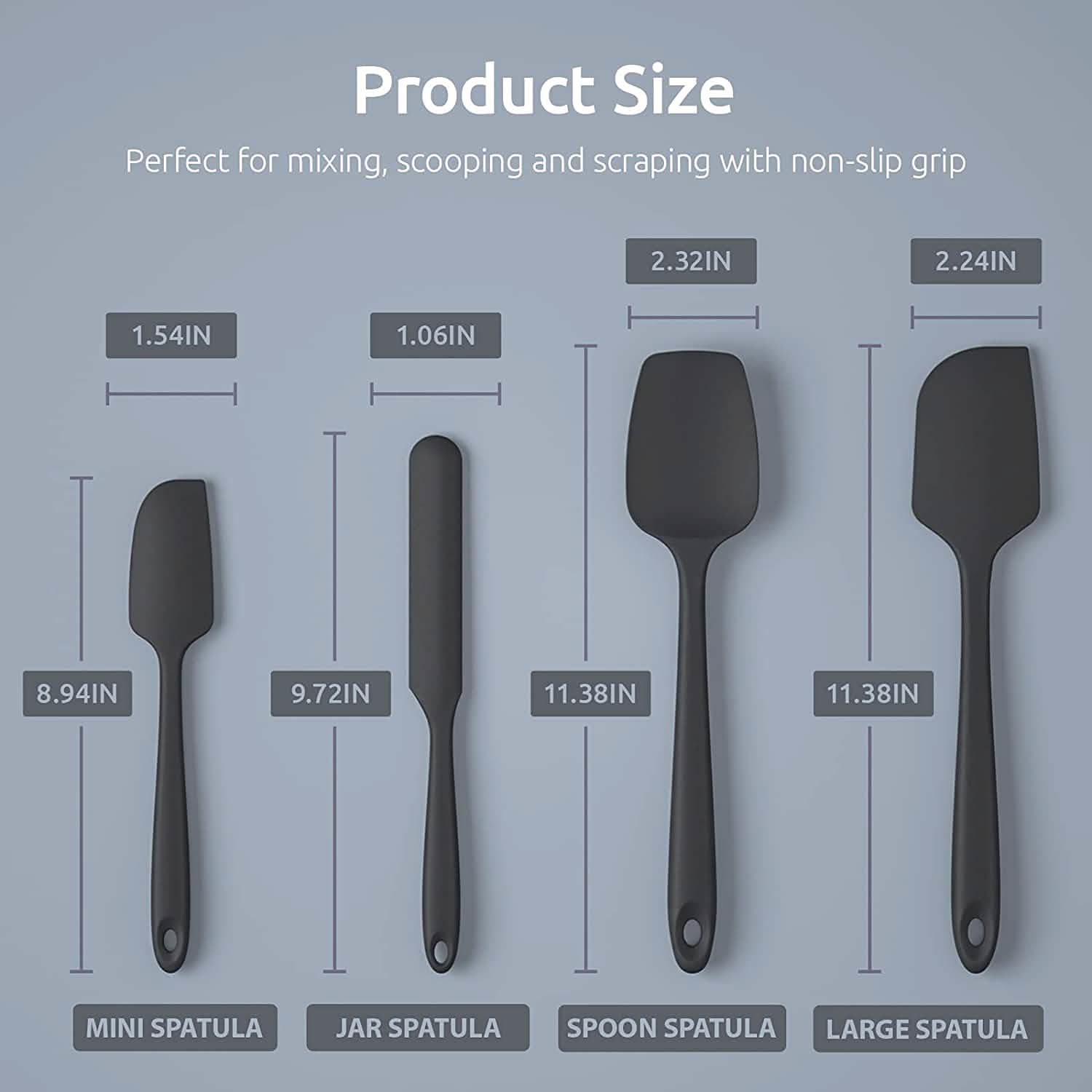Ensemble de spatules en silicone U-Taste avec résistance à la chaleur de 250 °C