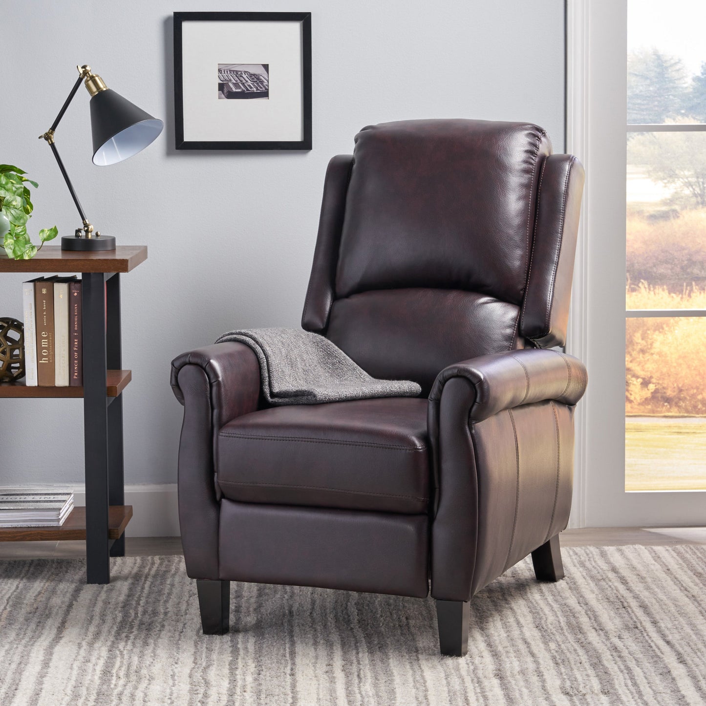 Mid-Century Modern Fabric Recliner Chair