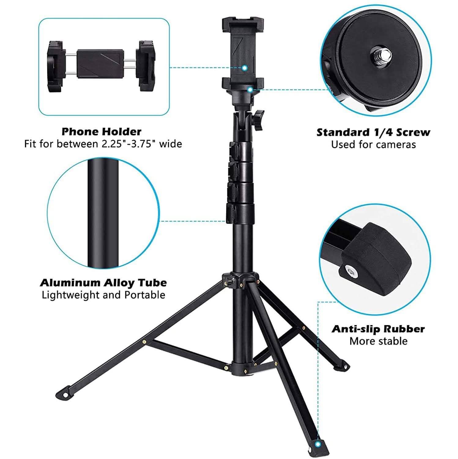 Trépied extensible UBeesize 51" avec télécommande Bluetooth