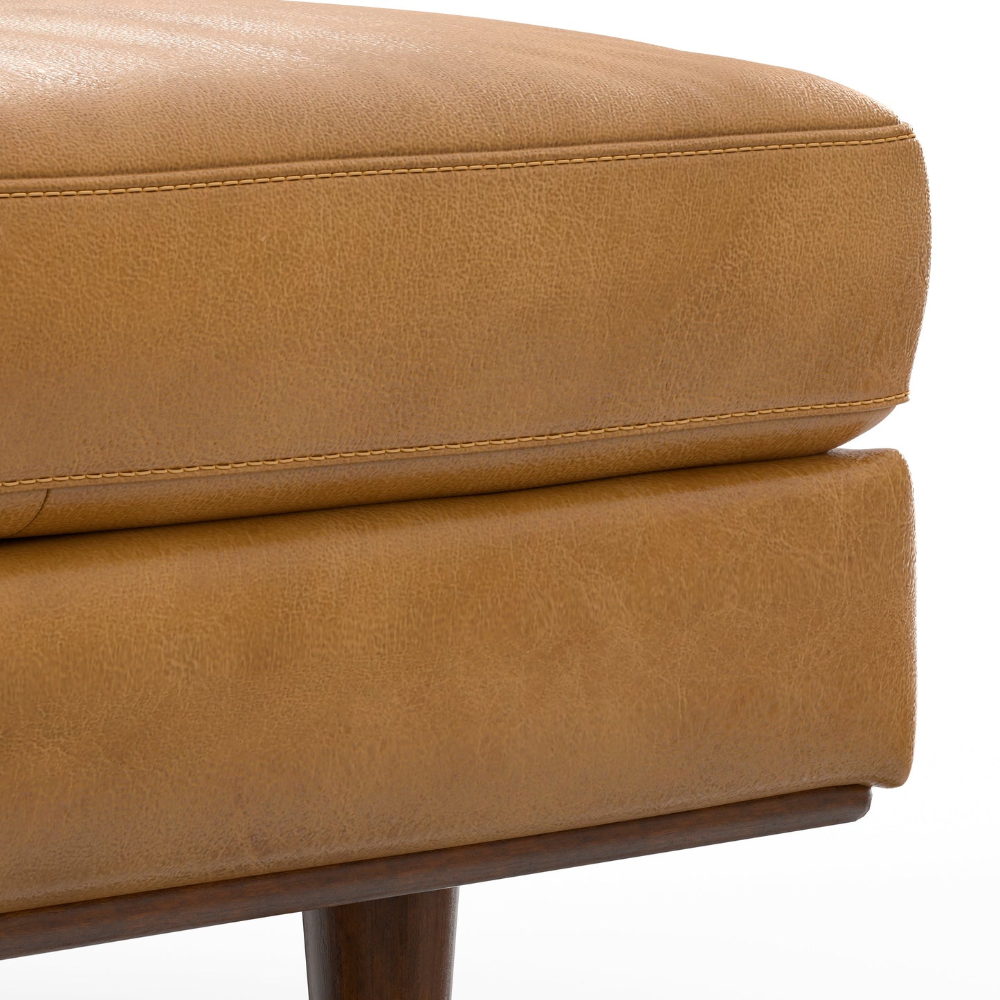 Morrison Ottoman in Sienna Genuine Leather