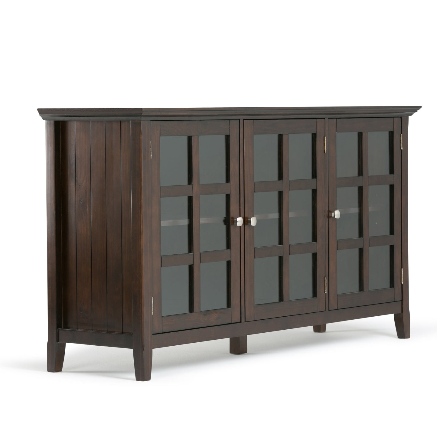 Acadian 62 Inch Wide Solid Wood Storage Cabinet in Brunette