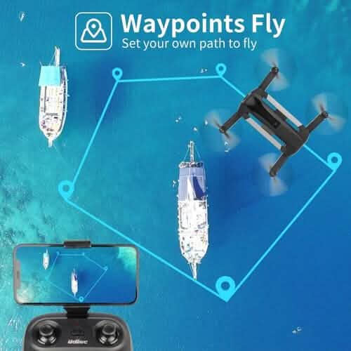 Drone quadrirotor RC pliable UDIRC FPV WiFi avec caméra HD 720P et 2 batteries U73