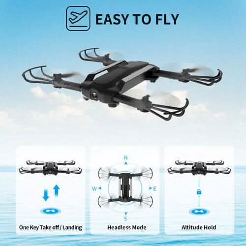 Drone quadrirotor RC pliable UDIRC FPV WiFi avec caméra HD 720P et 2 batteries U73