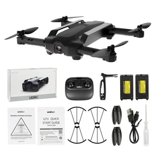 Drone quadrirotor RC pliable UDIRC FPV WiFi avec caméra HD 720P et 2 batteries U73