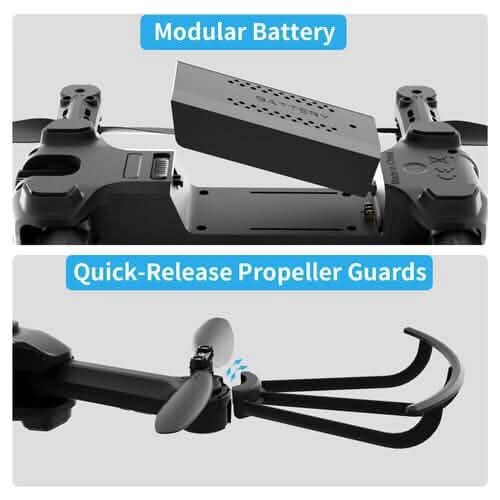 Drone quadrirotor RC pliable UDIRC FPV WiFi avec caméra HD 720P et 2 batteries U73