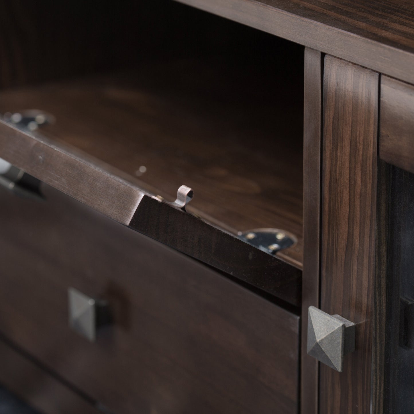 Cosmopolitan 72 Inch Wide Solid Wood TV Stand in Mahogany