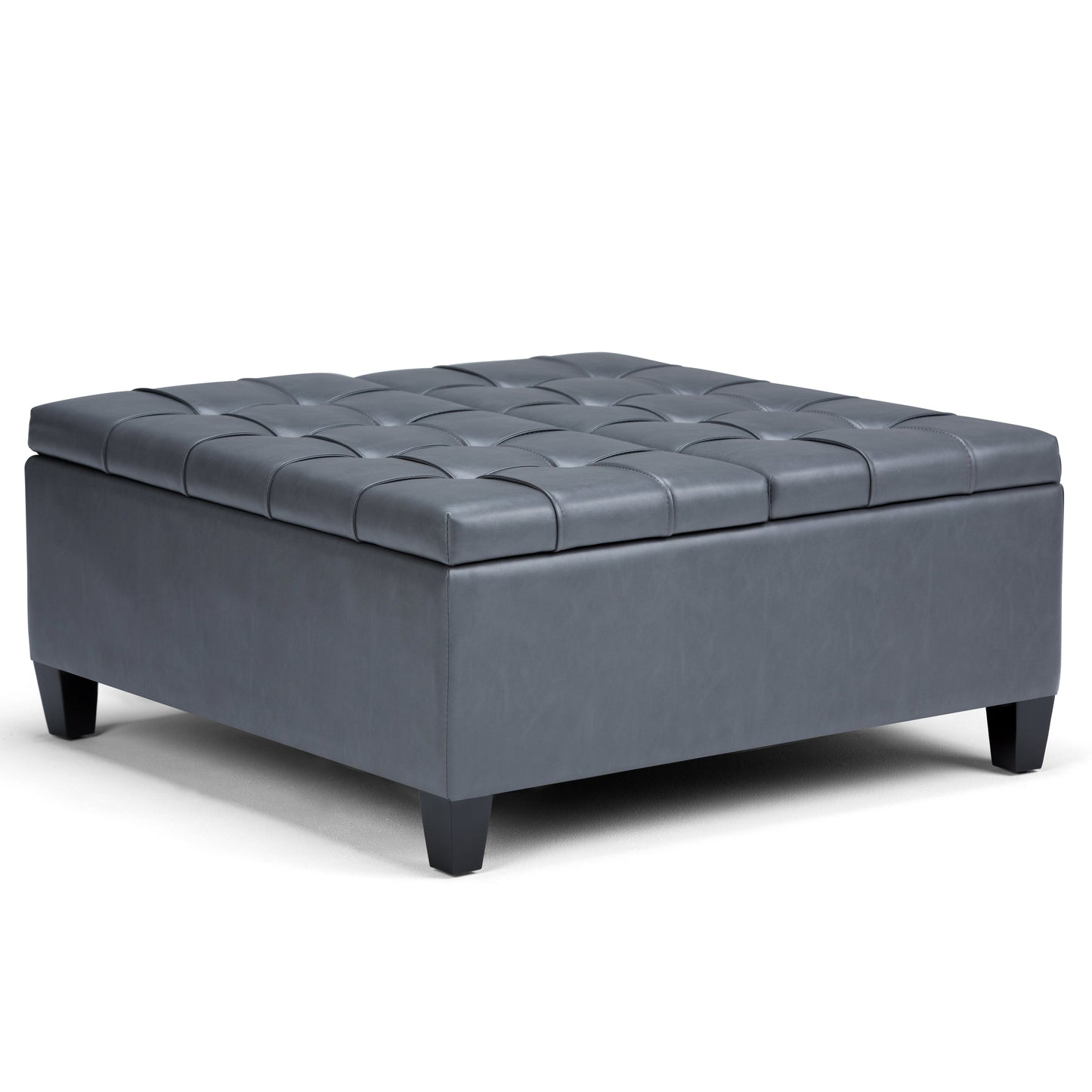 Harrison 36 Inch Wide Coffee Table Storage Ottoman in Stone