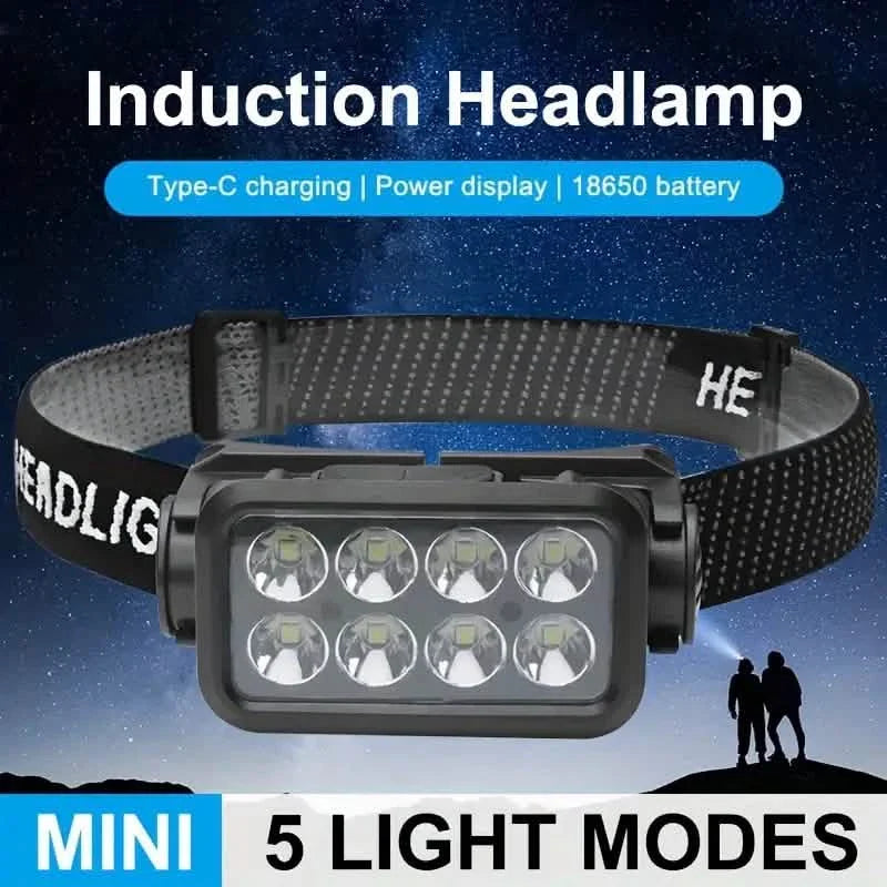 Lampe frontale rechargeable ultra-lumineuse avec 6 modes DEL