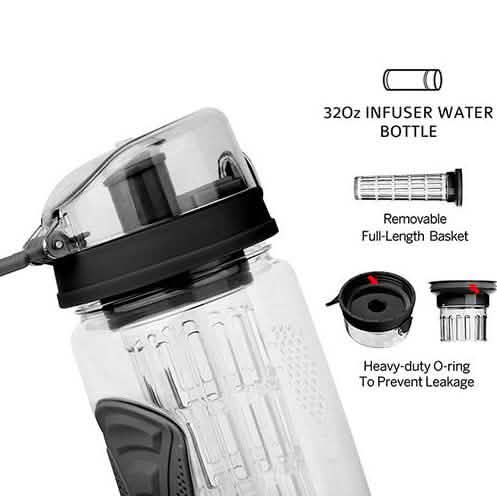 超ポータブルフルーツインフューズウォーターボトル 32oz