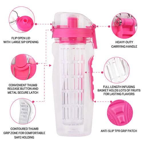 超ポータブルフルーツインフューズウォーターボトル 32oz