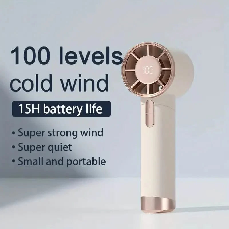 Ultra-Quiet Portable Handheld Fan with 100 Adjustable Speeds