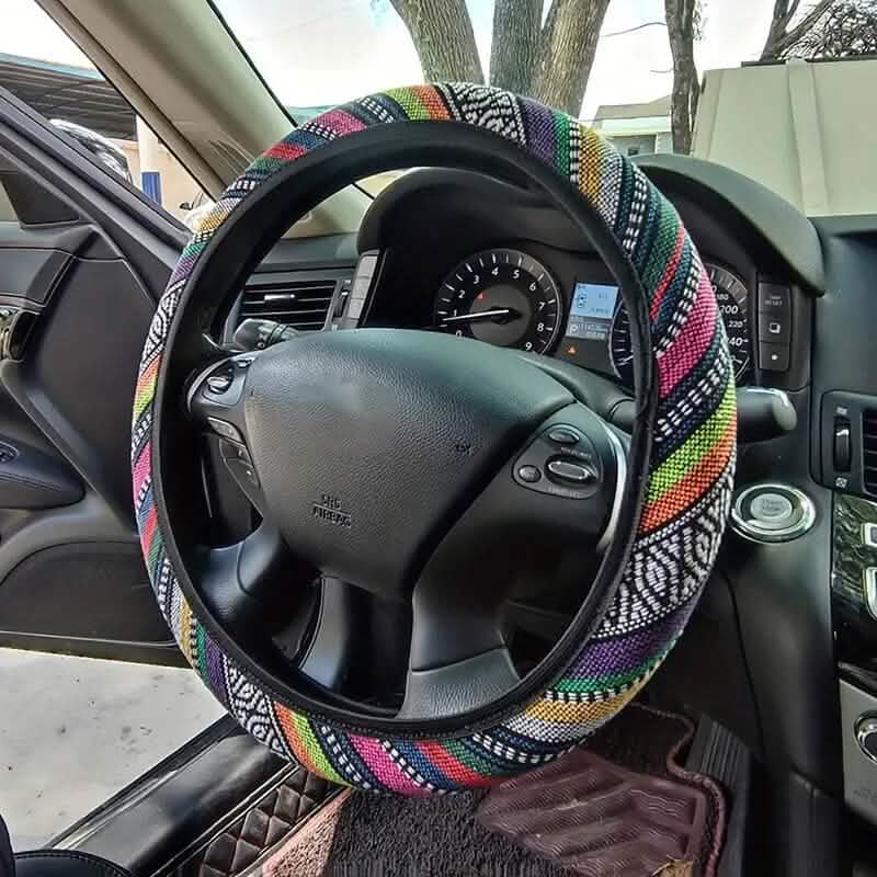 Ultra-Thin Breathable Colorful Hemp Steering Wheel Cover