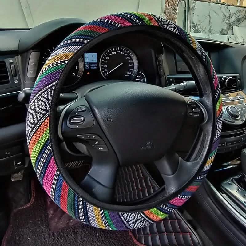 Ultra-Thin Breathable Colorful Hemp Steering Wheel Cover