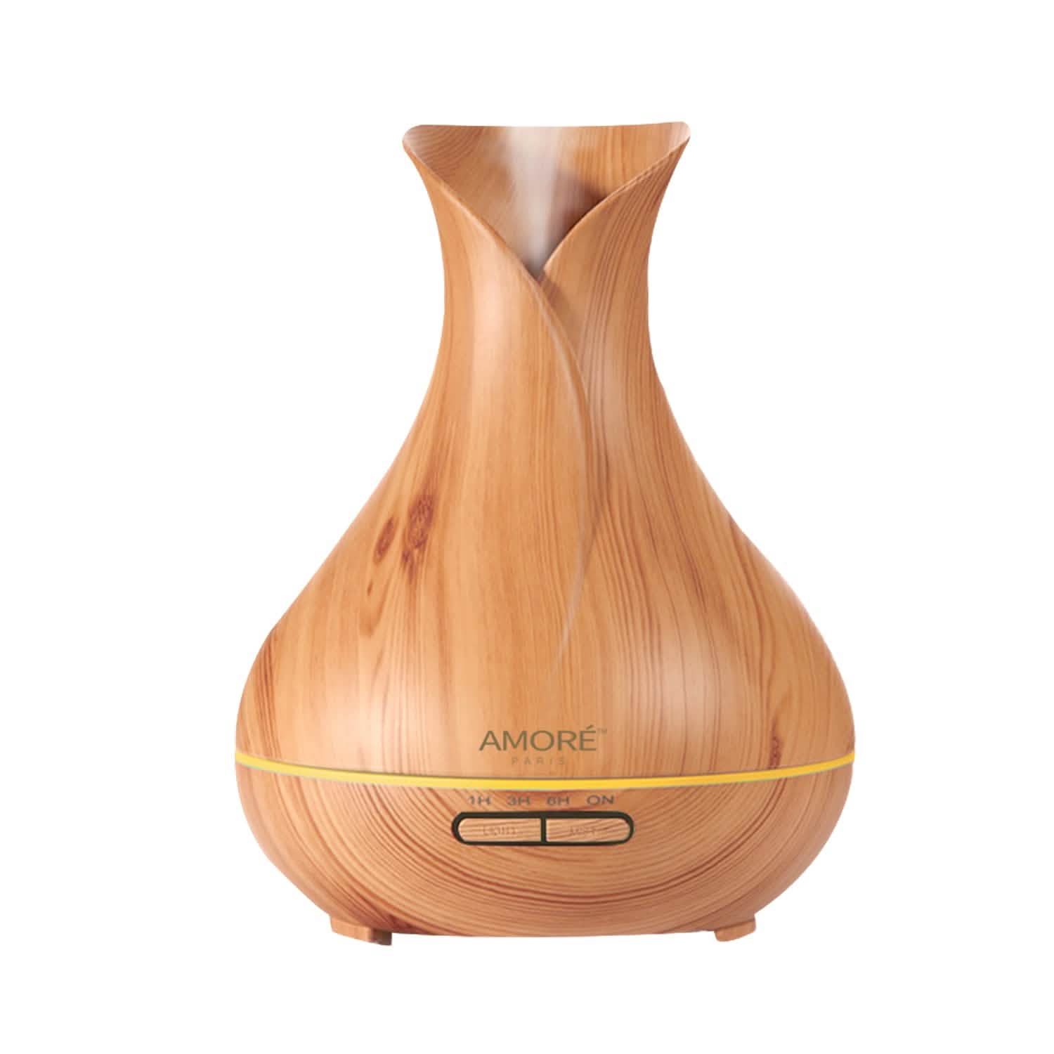 Humidificateur d'air ultrasonique aspect bois avec 7 lumières LED changeantes de couleur