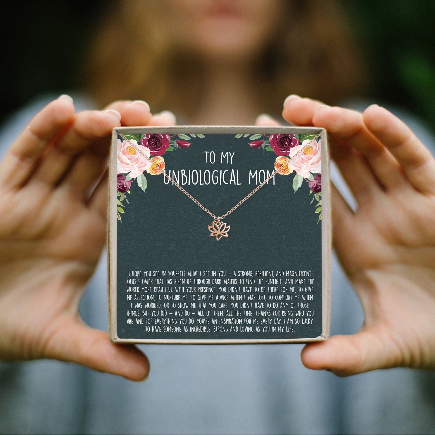 Unbiological Mom Lotus Necklace