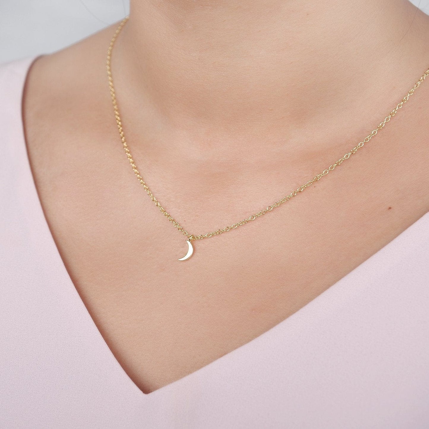 Unbiological Sisters Crescent Moon Pendant Necklace