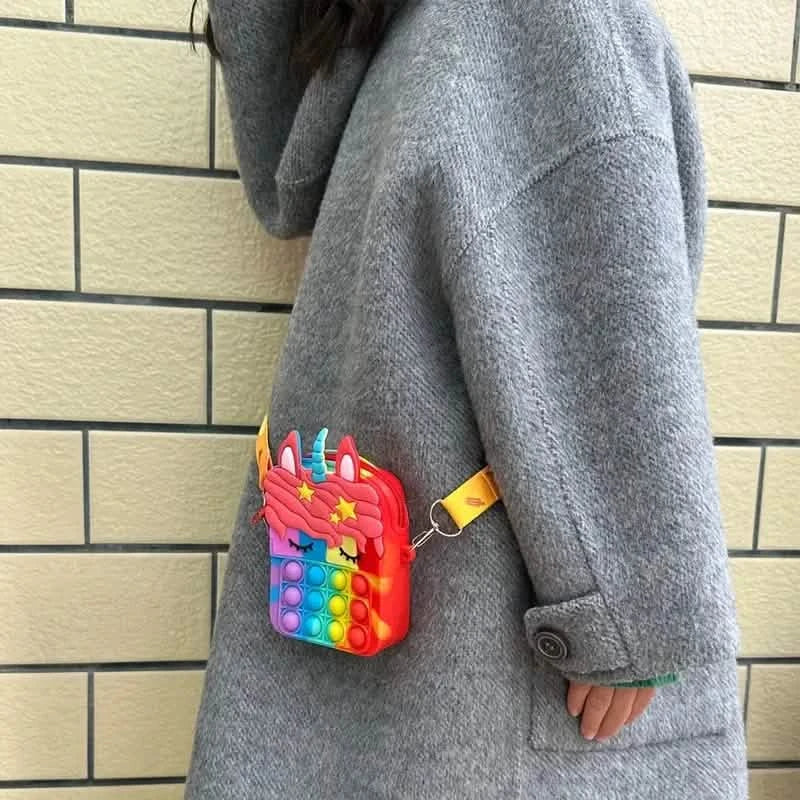 Sac bandoulière Licorne avec boutons pop fidget