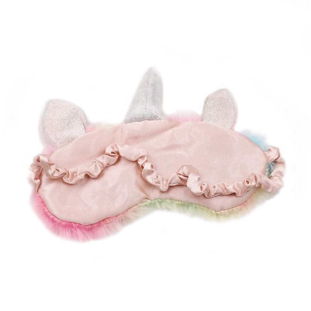 Ensemble de pantoufles et masque de nuit licorne en peluche